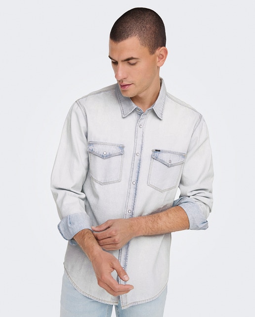 Imagen 0 de Camisa de hombre vaquera de manga larga