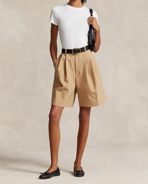 Imagen 0 de Pantalones cortos de mujer de silueta relajada con plisado delantero