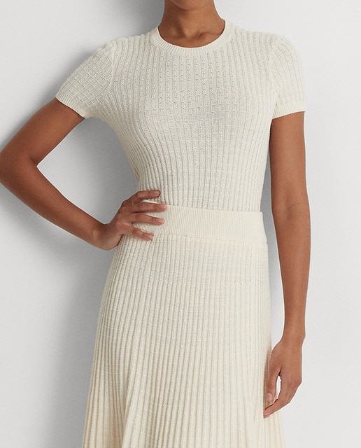 Imagen 0 de Jersey de mujer de lino y algodón de manga corta