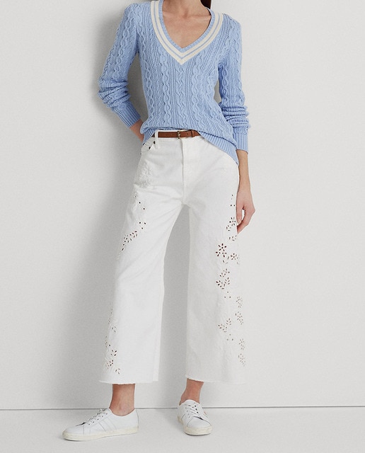 Imagen 0 de Vaqueros de mujer anchos con bordados