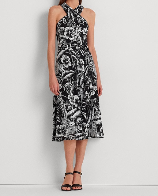 Imagen 0 de Vestido de georgette con cuello halter