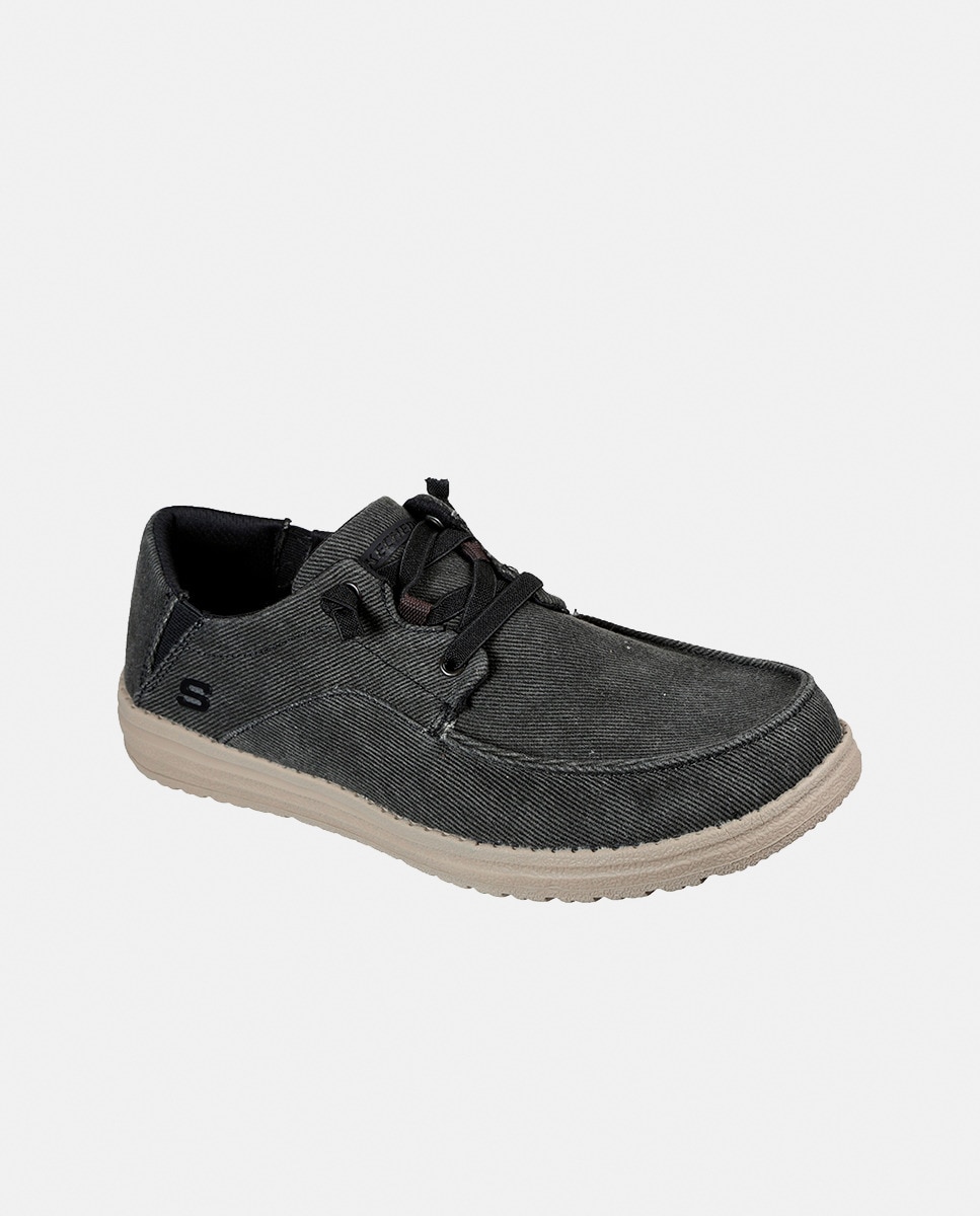 Náuticos Baixos Sport Street com Sola EVA Moldada e Atacadores Elásticos Preto-1