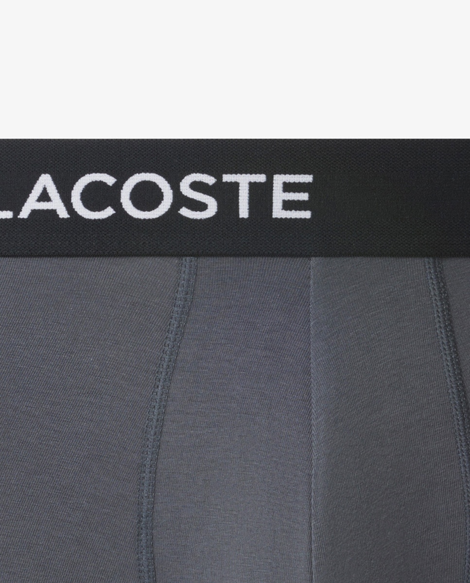 Pack de 3 Boxers de Algodão Elástico com Logótipo na Cintura Cinzento-escuro-3