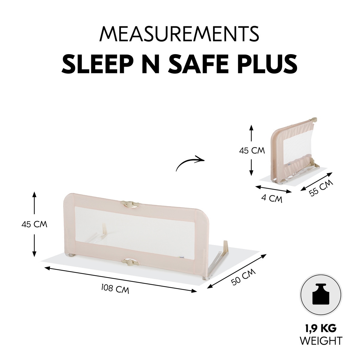 Barrera de cama Hauck Sleep N Safe Plus Beige-3