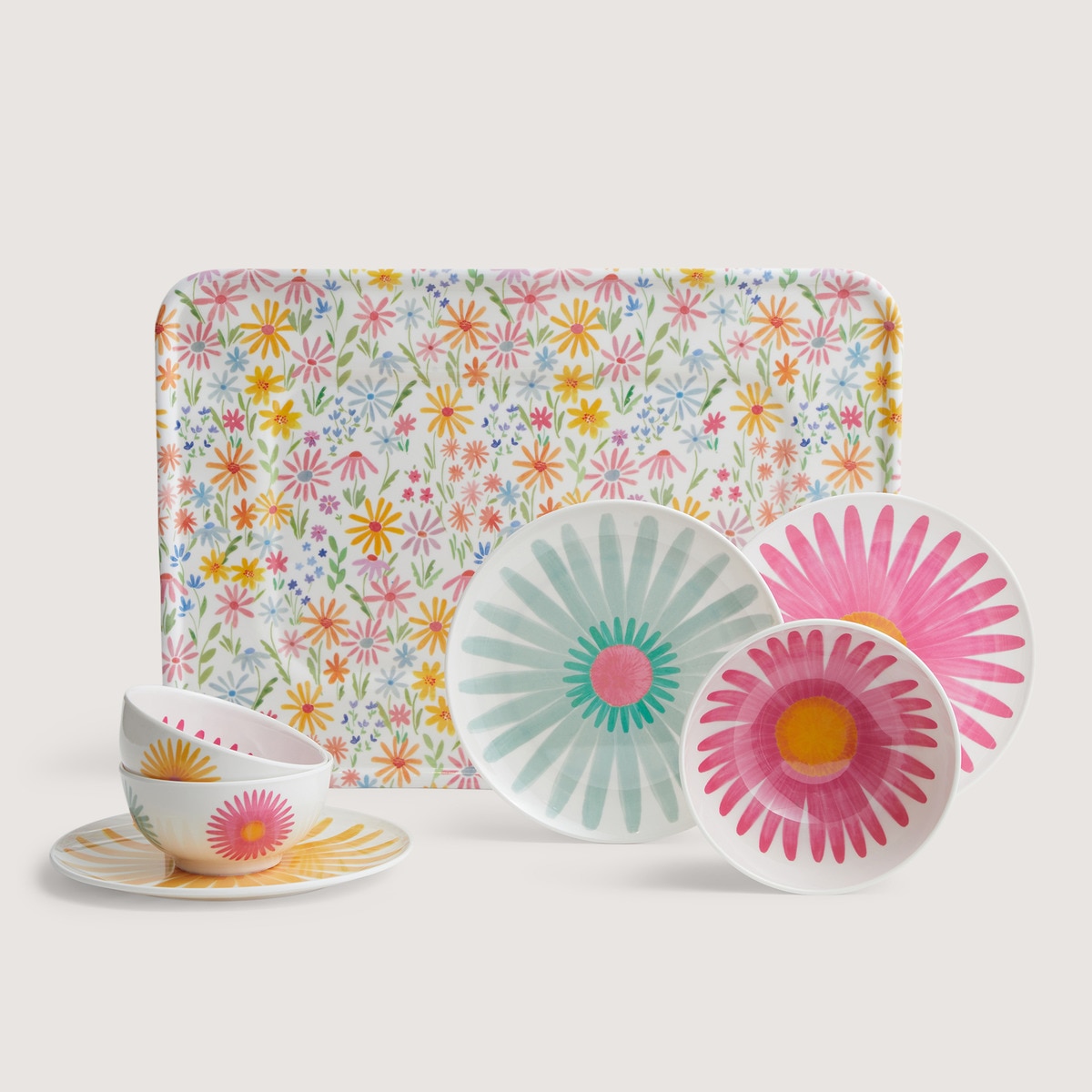 Imagen 0 de Vajilla por piezas melamina Flower Market Basics ECI