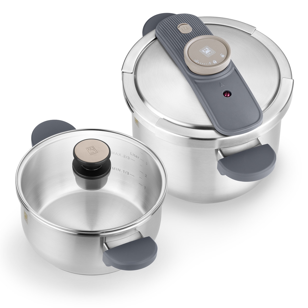 Conjunto de Panelas de Pressão 4 L + 7 L Emotion Aço-1