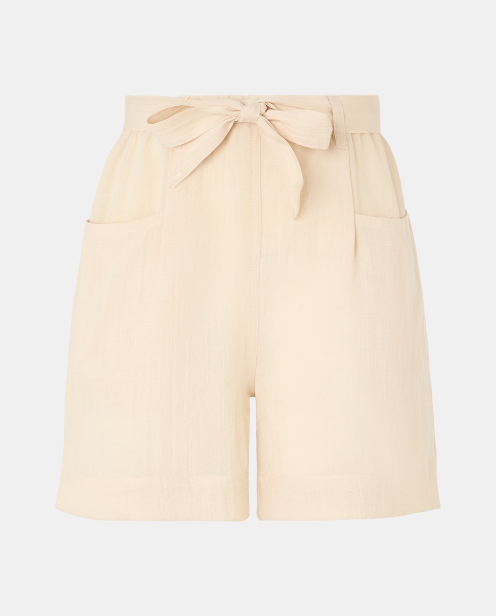 Bermudas Lisas Bege-4