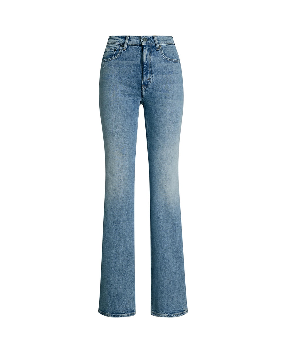 Jeans bootcut de mulher com cinco bolsos Azul-claro-7