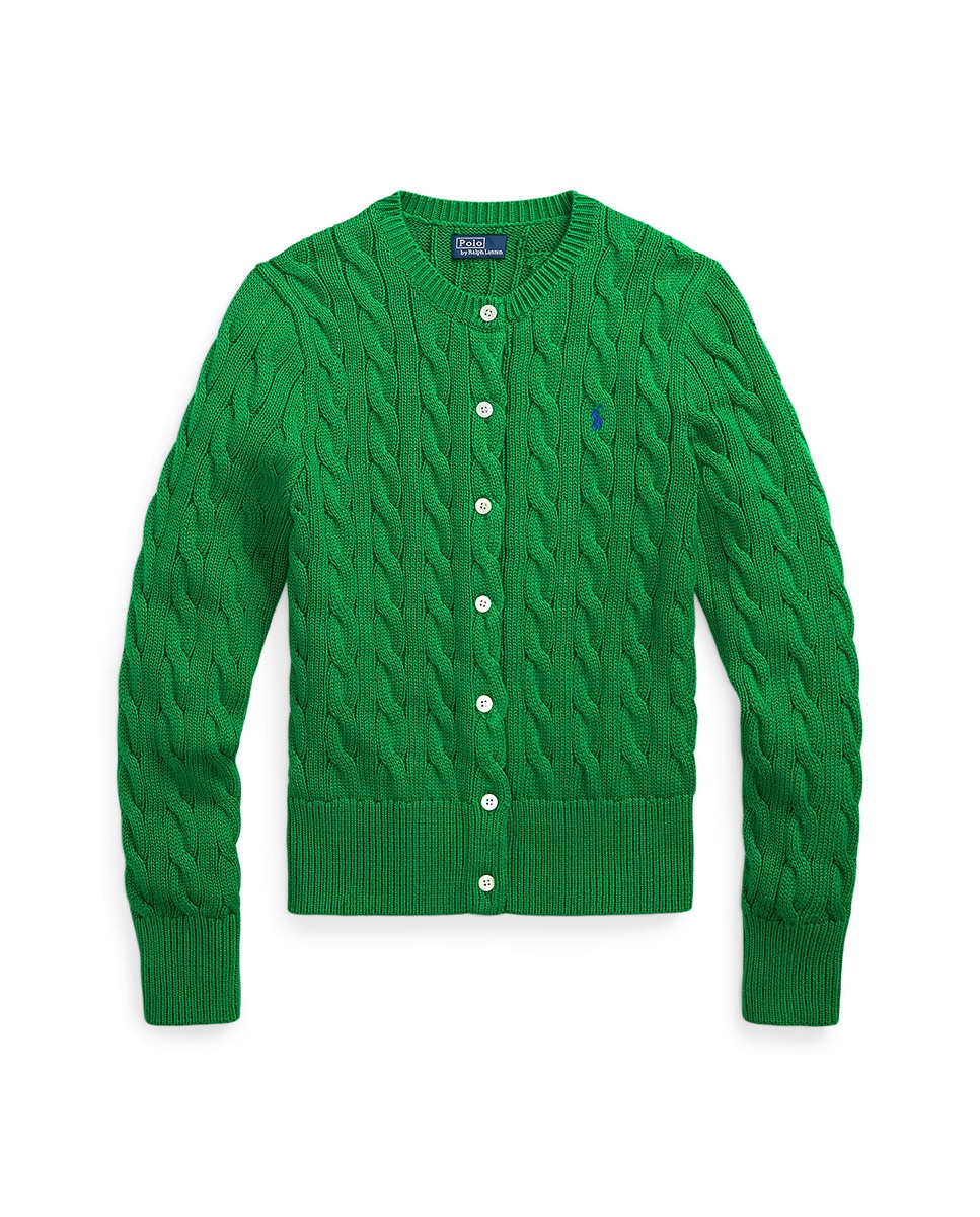Camisola de Malha Tipo Cardigan com Logótipo Verde-5