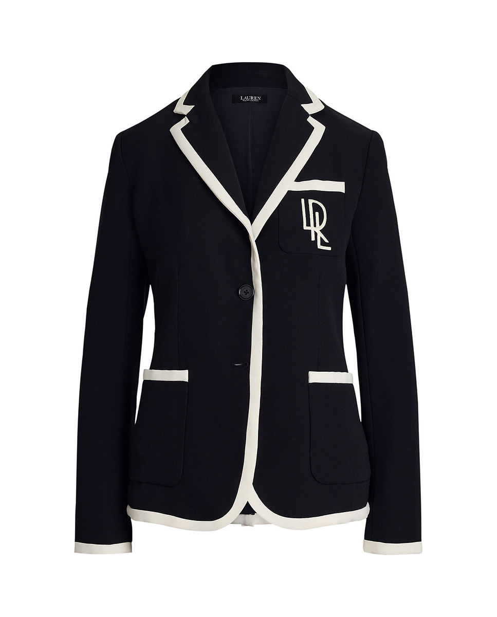 Blazer Bicolor com Logótipo Bordado Preto-6