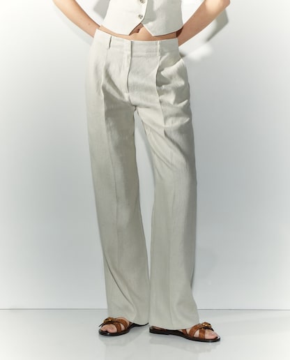 Pantalón de mujer traje lino