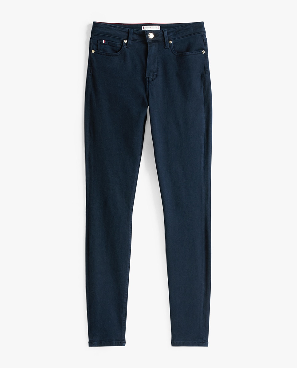 Jeans Skinny com Cintura Regular Azul-marinho-5