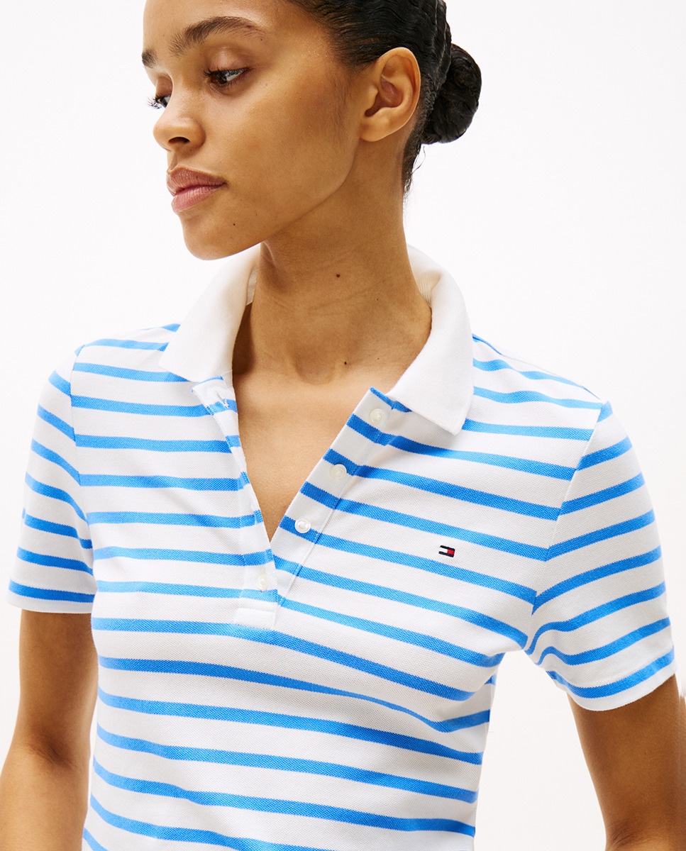 Polo Regular Piqué de Manga Curta Azul-claro-3