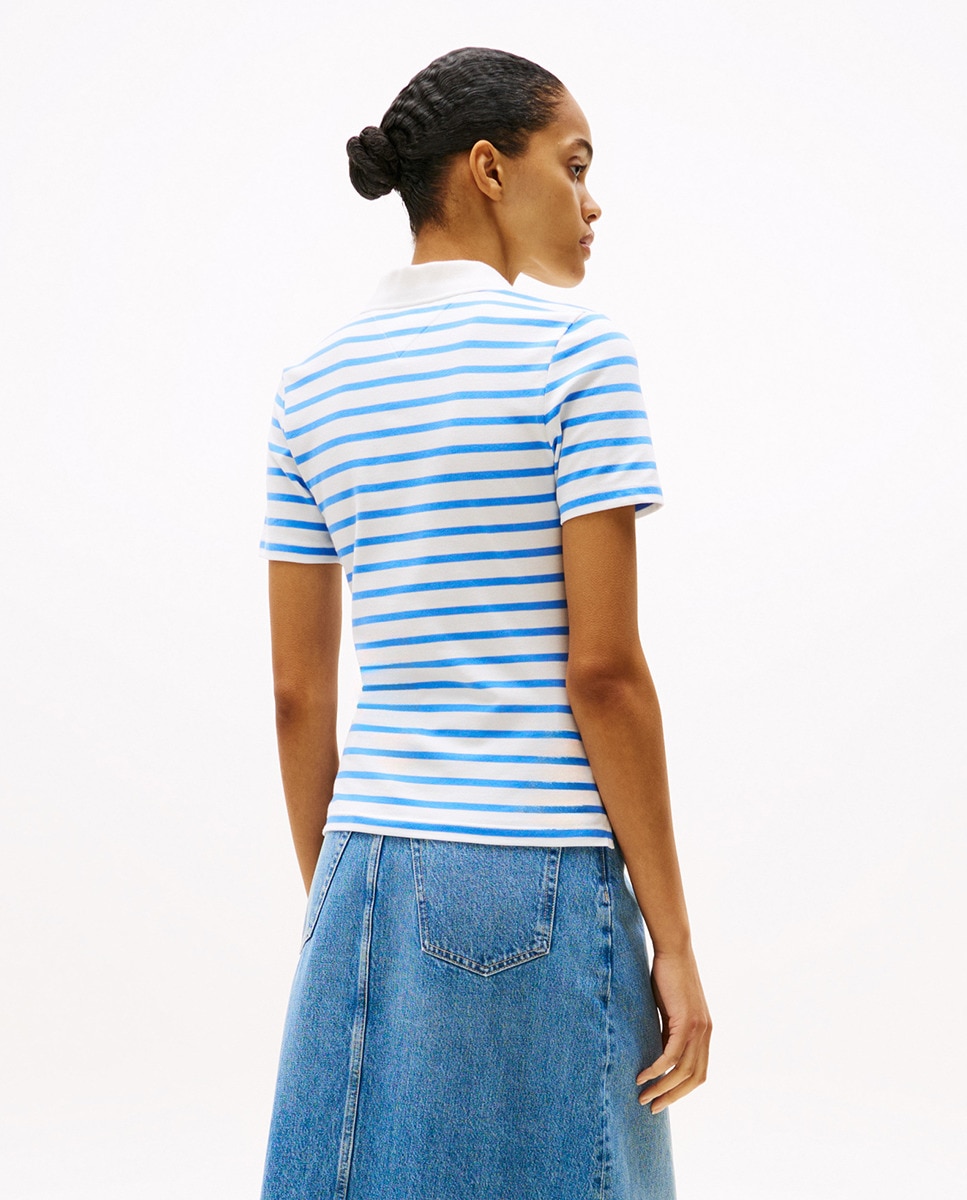 Polo Regular Piqué de Manga Curta Azul-claro-2