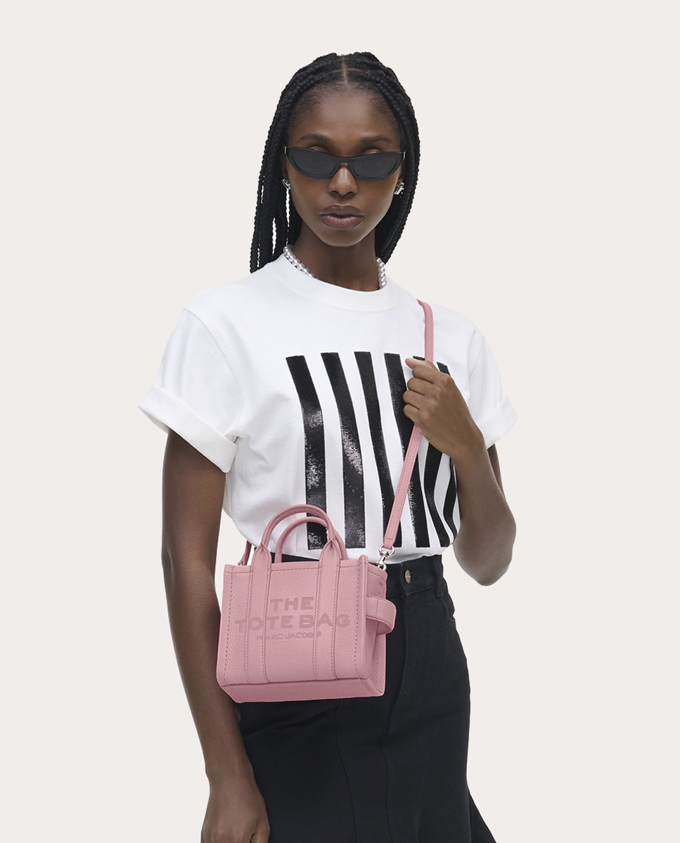 Bolso de mano Mini Tote de piel Rosa-2
