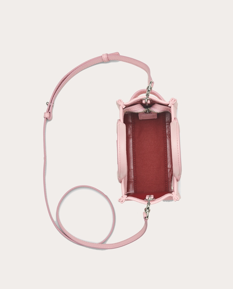 Bolso de mano Mini Tote de piel Rosa-5