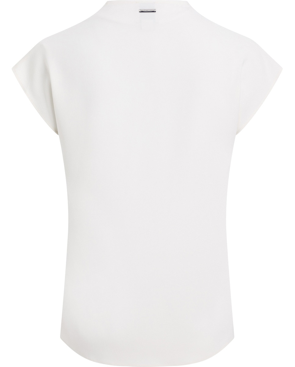 Blusa de Manga Curta com Fecho de Correr Branco-5