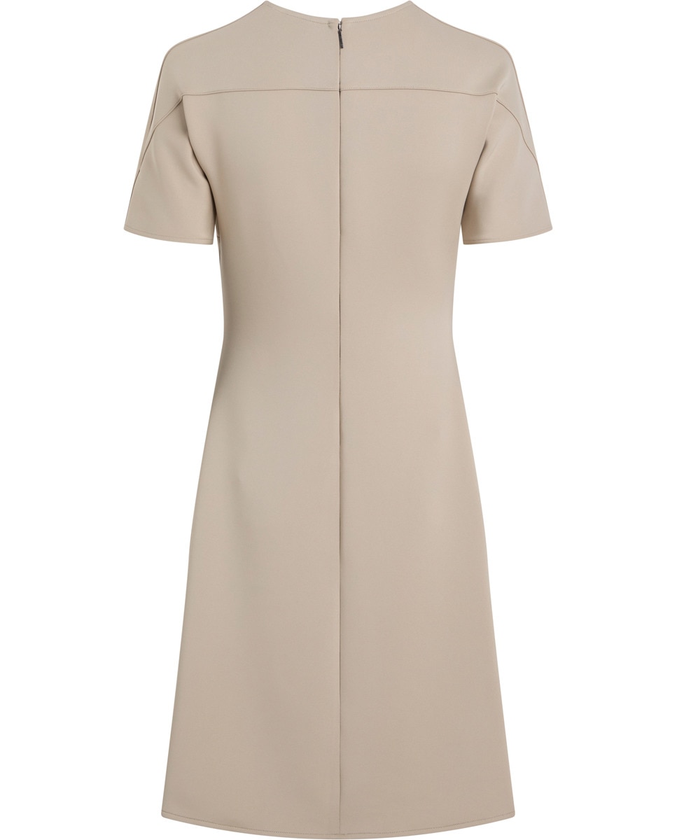 Vestido de Malha com Decote Redondo Cinzento-5