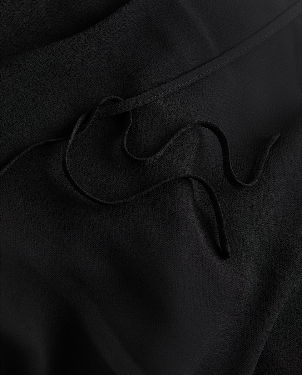 Vestido midi com transparências Preto-7