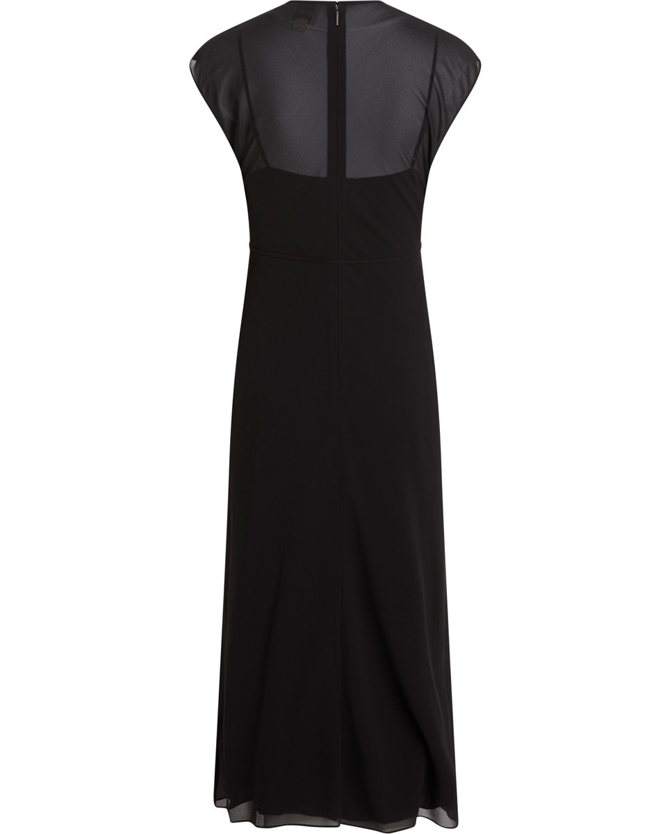 Vestido midi com transparências Preto-5