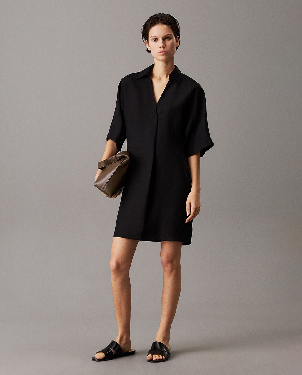 Vestido tipo camisero con lino · Calvin Klein · El Corte Inglés