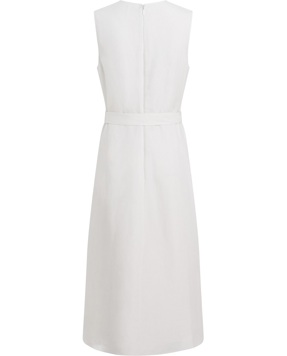 Vestido de Linho com Decote em Bico Branco-6