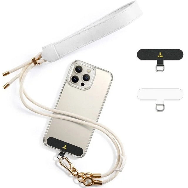 Imagem 0 de Fita para Telemóvel Torras Lanyard LoopGo em Pele - Branco