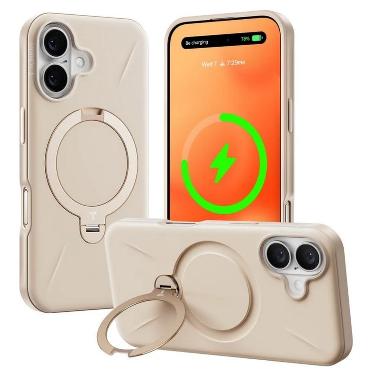 Imagem 0 de Capa Torras Ostand Spin Fusion com MagSafe para iPhone 16 - Desert Gold