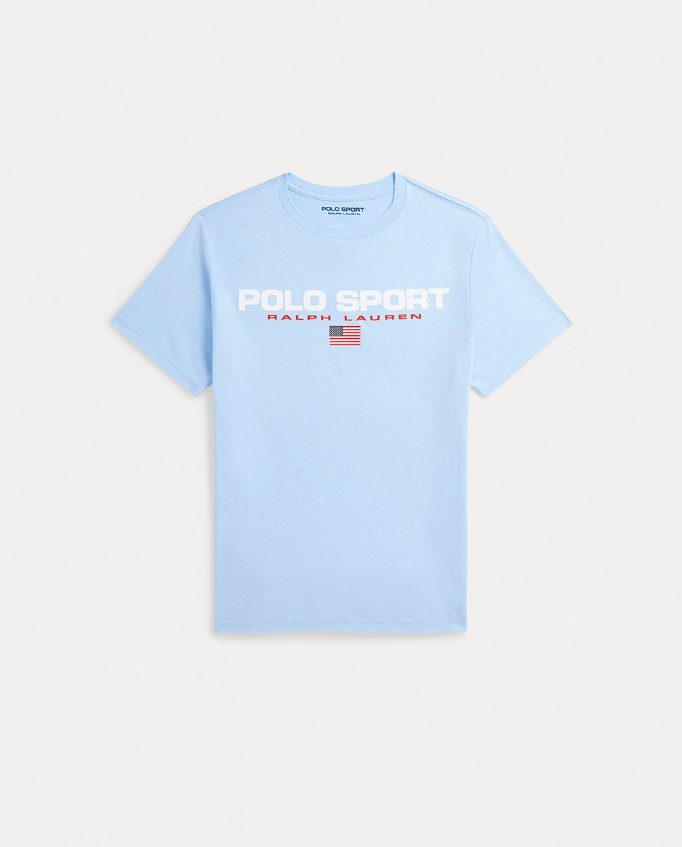 T-shirt de Algodão Polo Sport Azul-claro-1