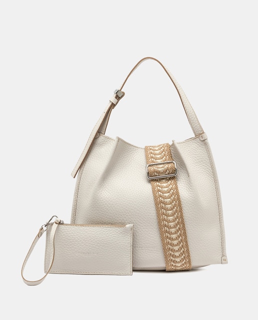 Imagen 0 de Bolso de hombro Dory de ni en piel color crema. Incluye bolso de mano y bandolera.