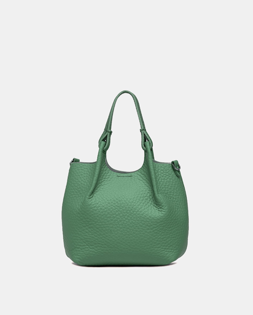 Mala Hobo com Alça de Tiracolo e em Pele de Bovino - Fúcsia Verde-3