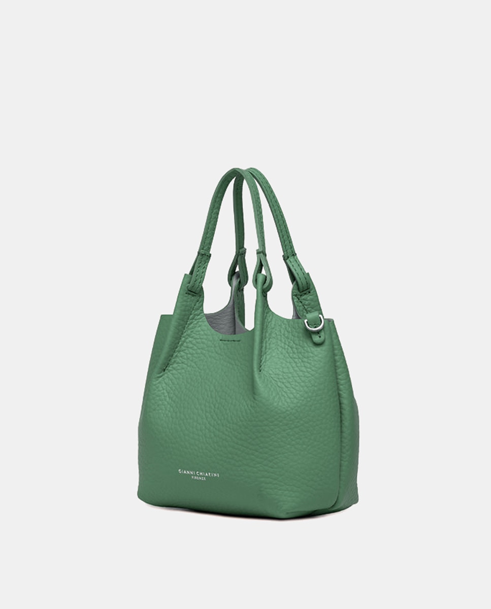 Mala Hobo com Alça de Tiracolo e em Pele de Bovino - Fúcsia Verde-4