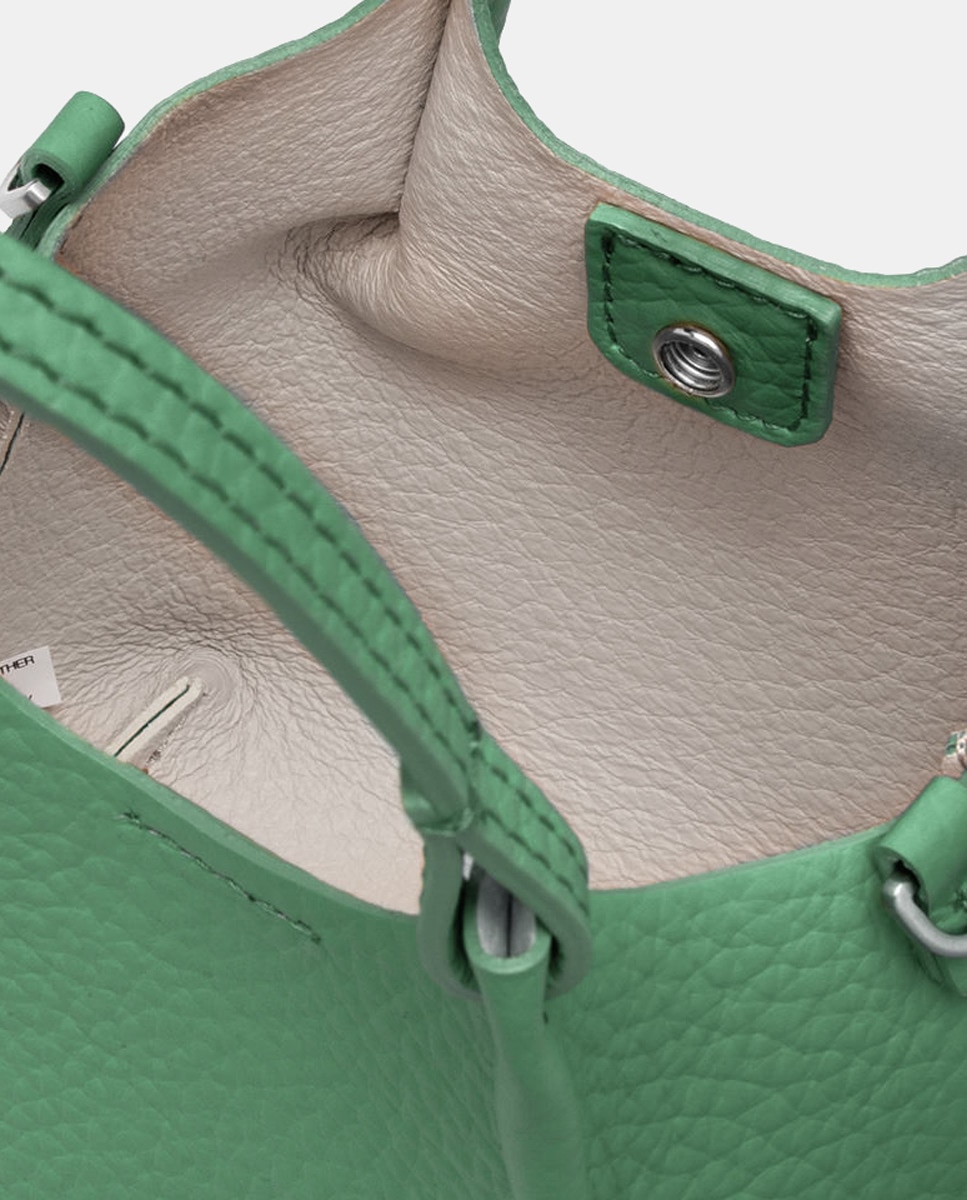 Mala Hobo com Alça de Tiracolo e em Pele de Bovino - Fúcsia Verde-5