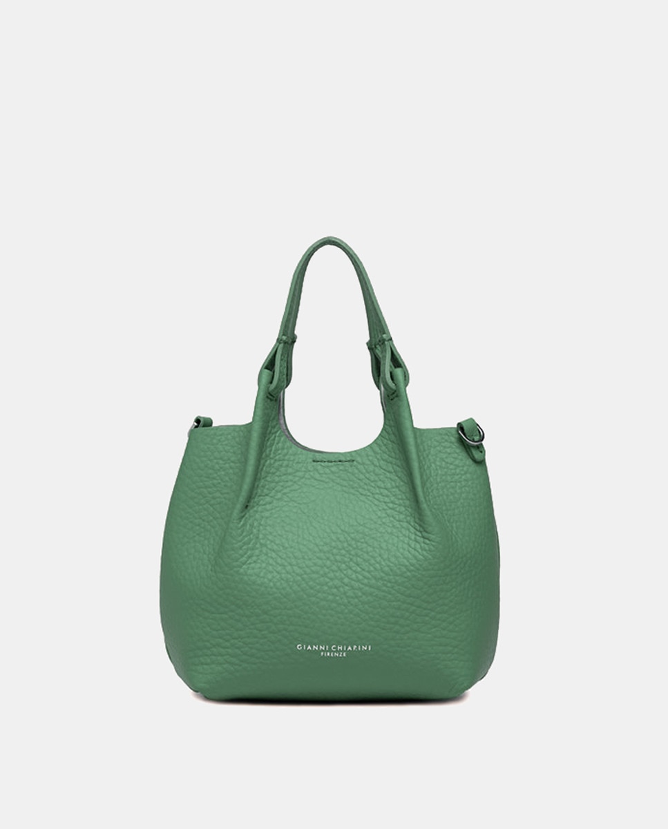Mala Hobo com Alça de Tiracolo e em Pele de Bovino - Fúcsia Verde-2