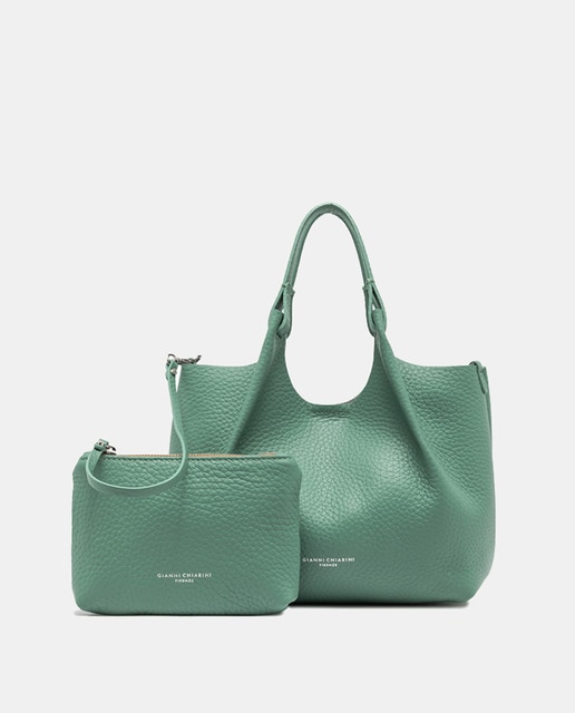 Imagem 0 de Mala Shopper Média com Bolso Amovível e em Pele - Castanho-Escuro