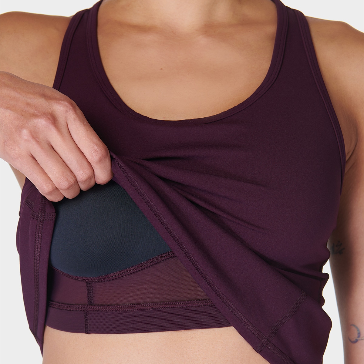 T-shirt de Mulher Power Medium Impact Gym Tank Roxo-4