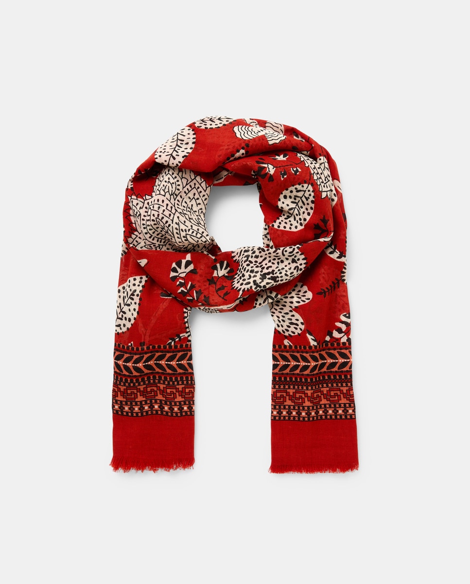 Écharpe de Algodão com Estampado Bicolor Açafrão-2