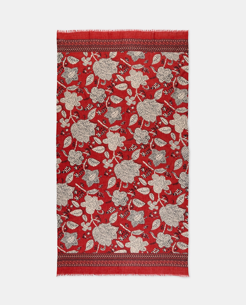 Écharpe de Algodão com Estampado Bicolor Açafrão-3