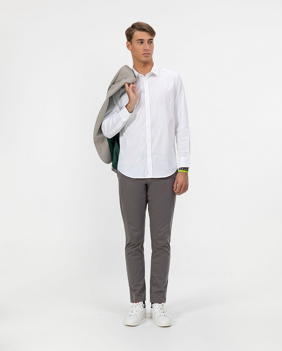 Camisa Regular Fit em Algodão Branco-6