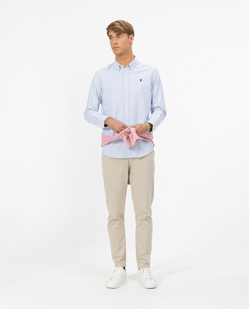 Camisa de Manga Comprida Azul-5