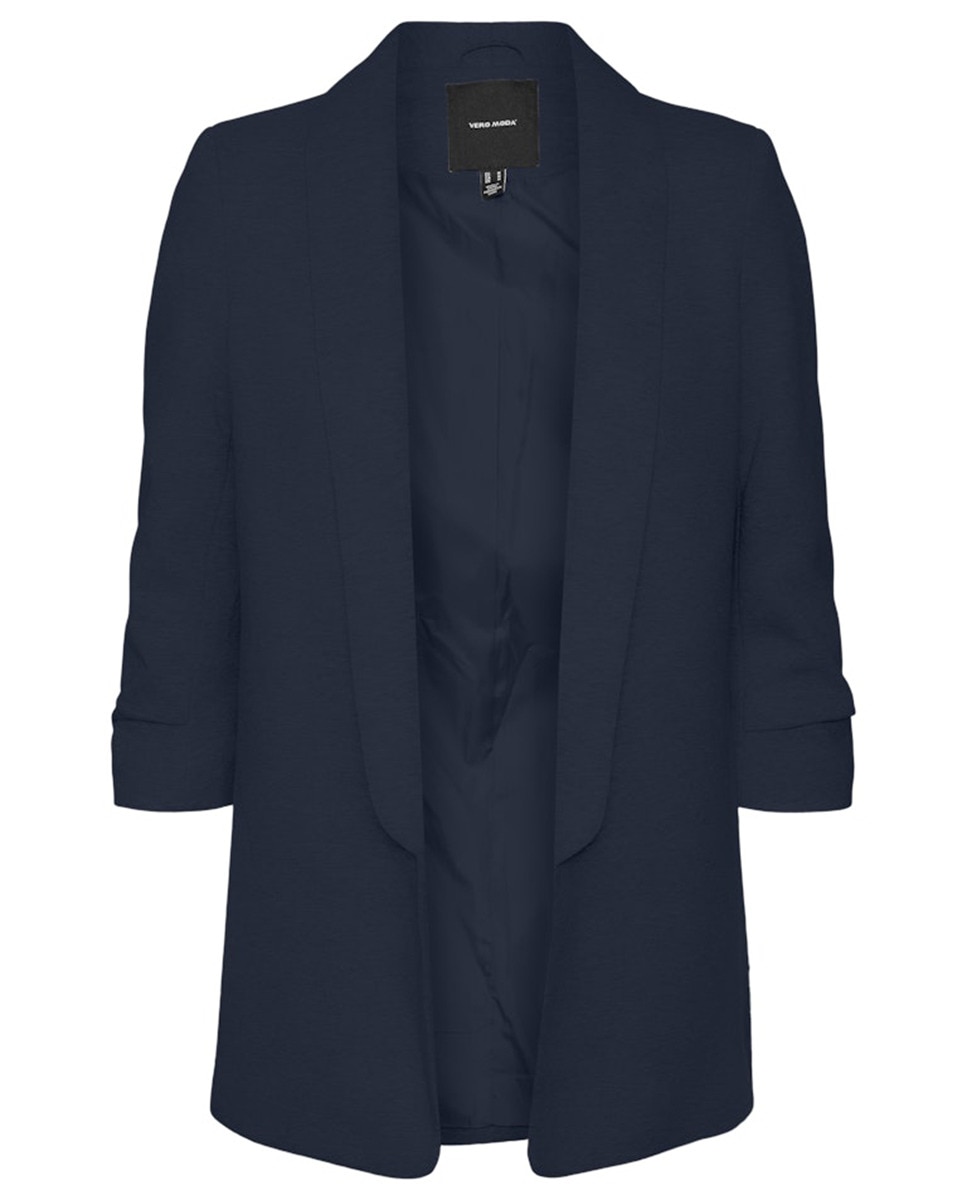 Blazer Comprido sem Botão Azul-marinho-5