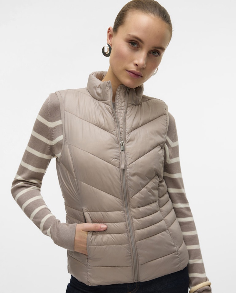 Cmo Combinar Moda Chaleco Corto Acolchado Mujer Chaleco - Main Image
