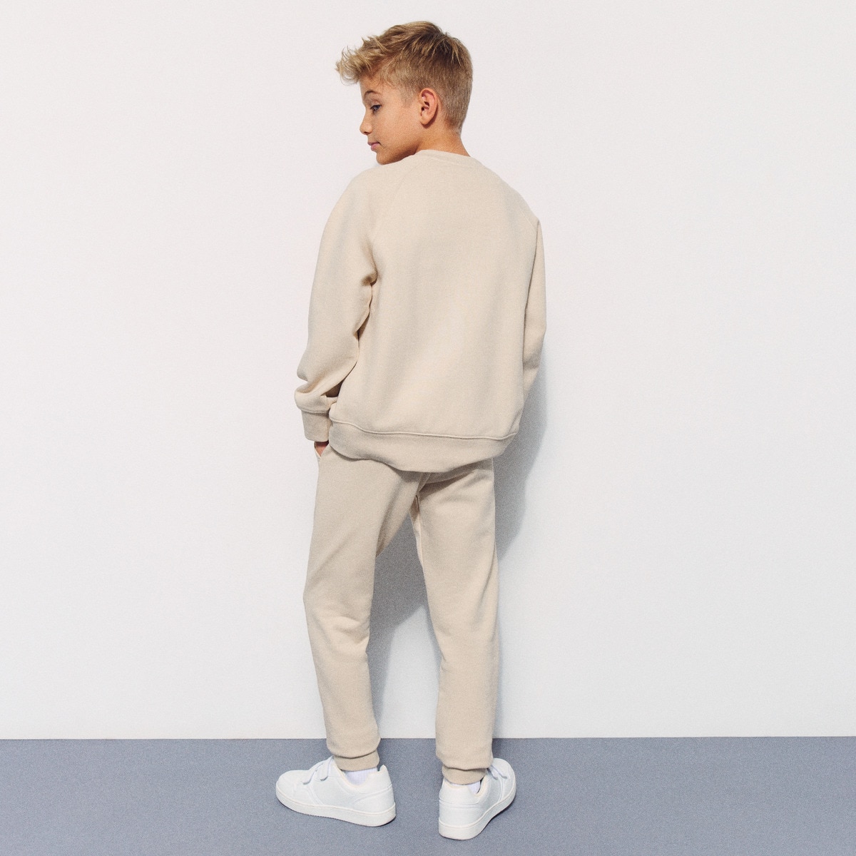 Sweatshirt de Gola Redonda Sportcasual de Menino Bege-3