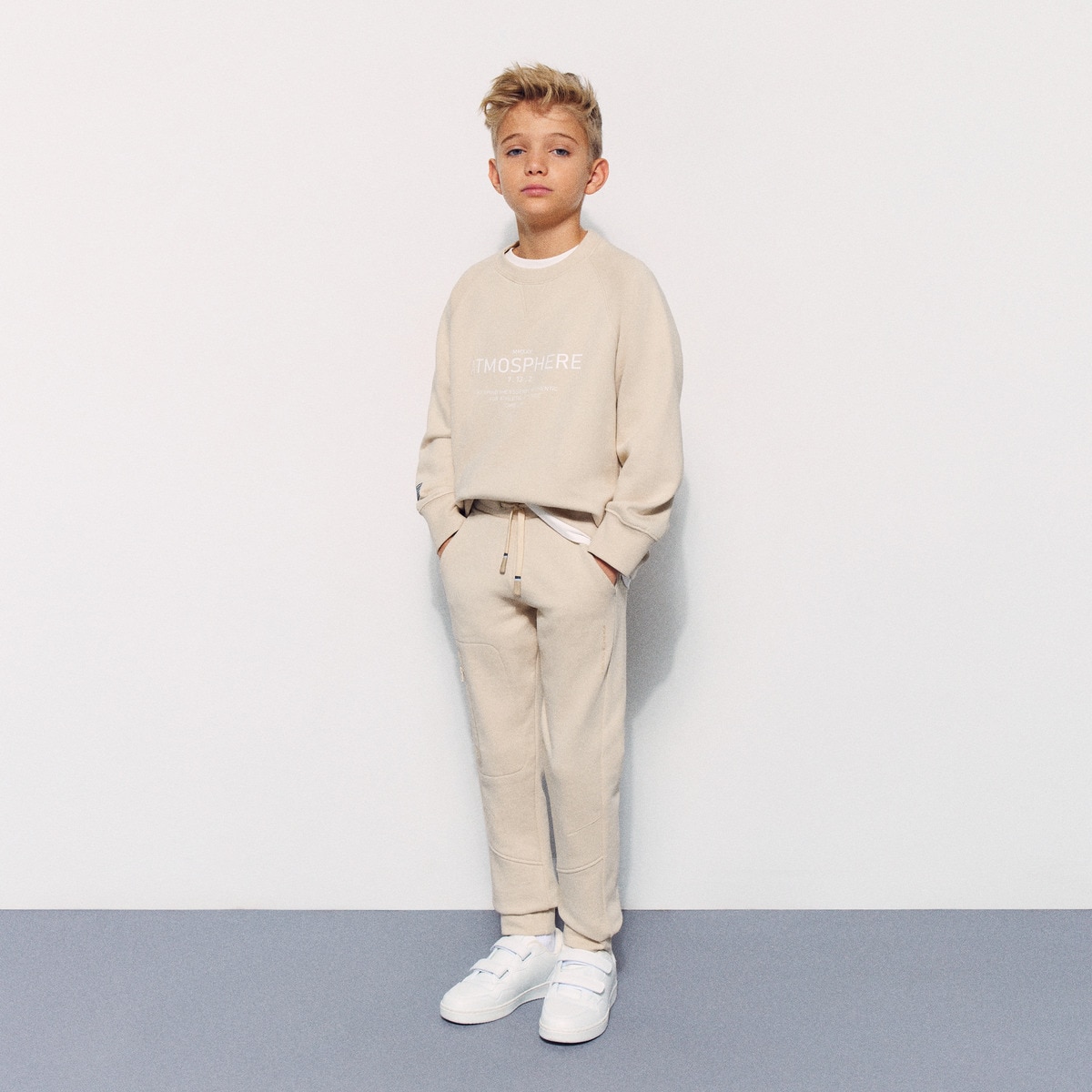 Sweatshirt de Gola Redonda Sportcasual de Menino Bege-2