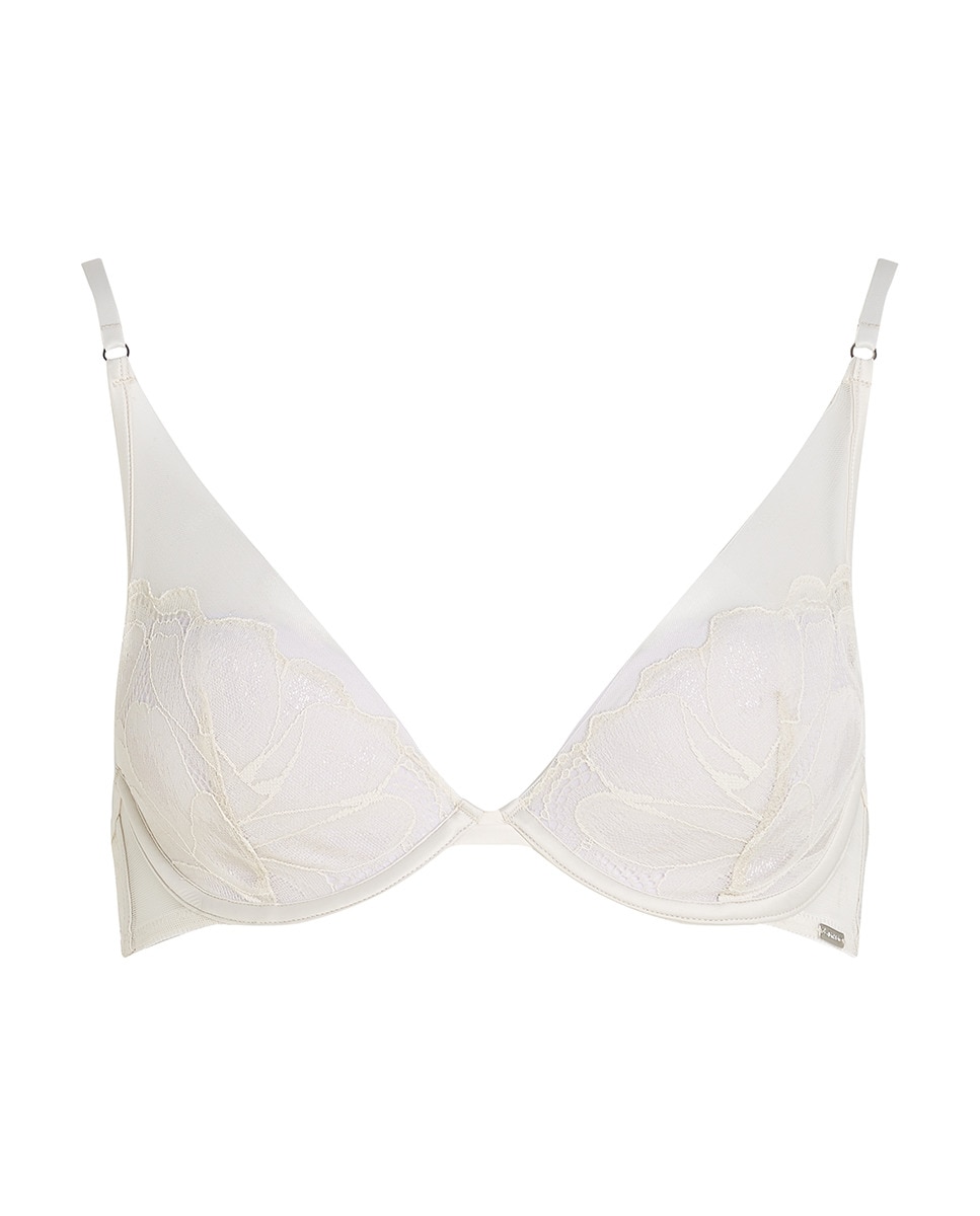Soutien com Aros CK Black Floral Lace Cru-4