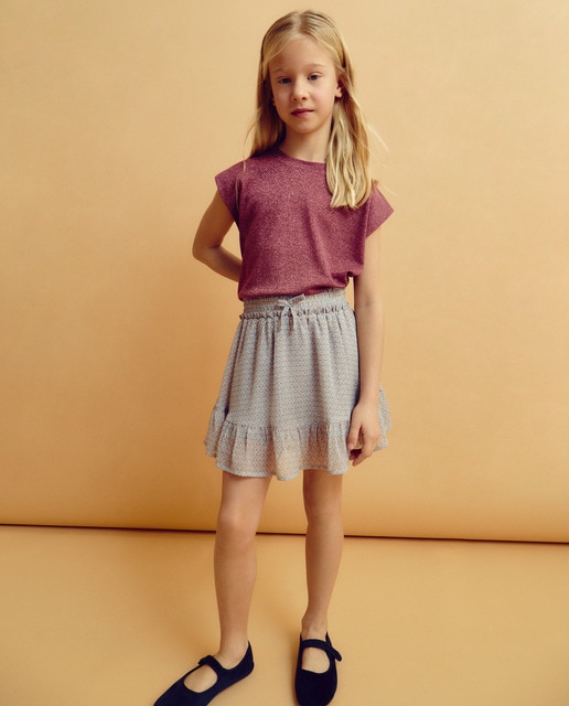 Imagen 0 de Falda de niña lurex con gomas