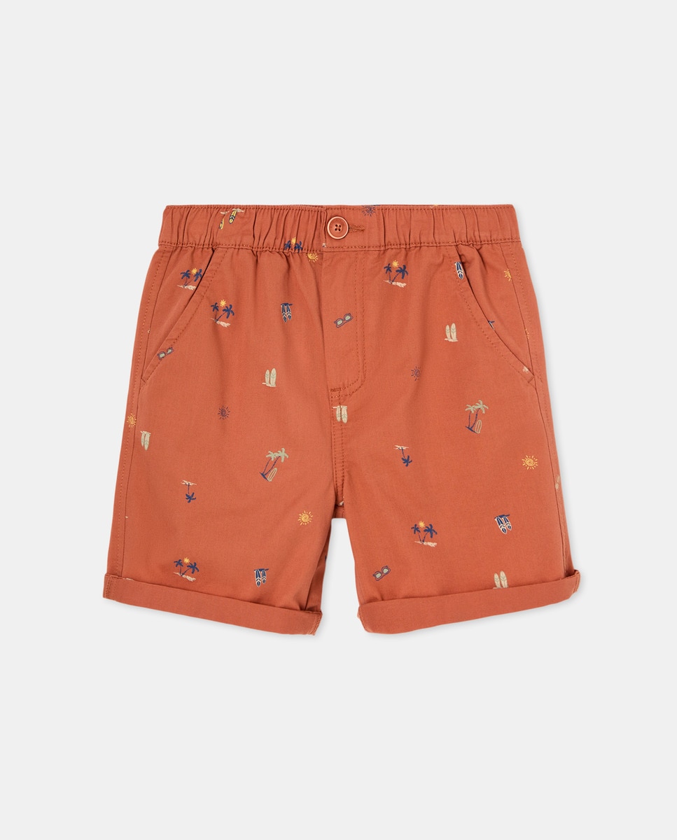 Bermudas básicas Vermelho-4