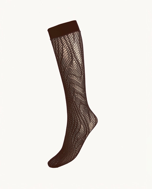 Imagen 0 de Calcetines de mujer largos con diseño de rejilla