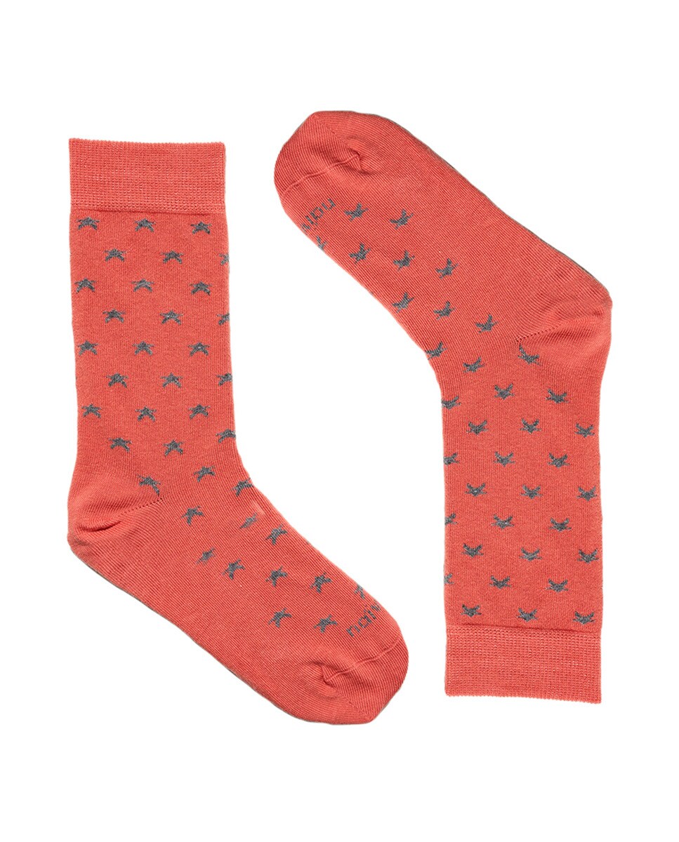 Meias Curtas Estampadas Cinzento-1