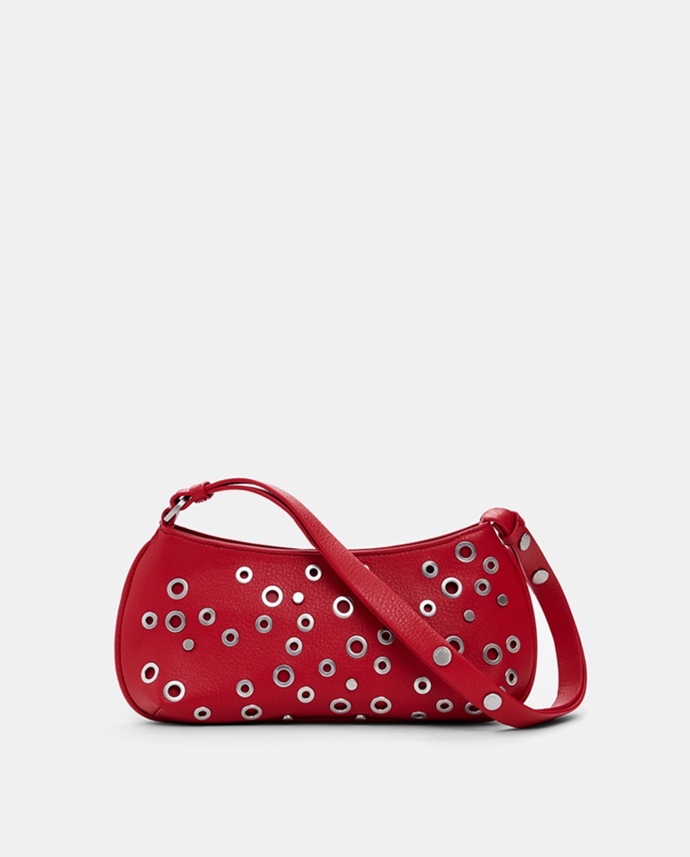 Mala de Mão com Tachas Vermelho-4